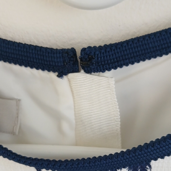 Hobbs London Dress White With Navy Nautical Print Sleeveless Size 2 - Picture 5 of 10